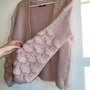 Shein Balloon Sleeve Pink Cardigan S